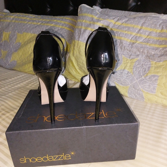 Shoedazzle Black Ankle Straps Pumps - Picture 8 of 9